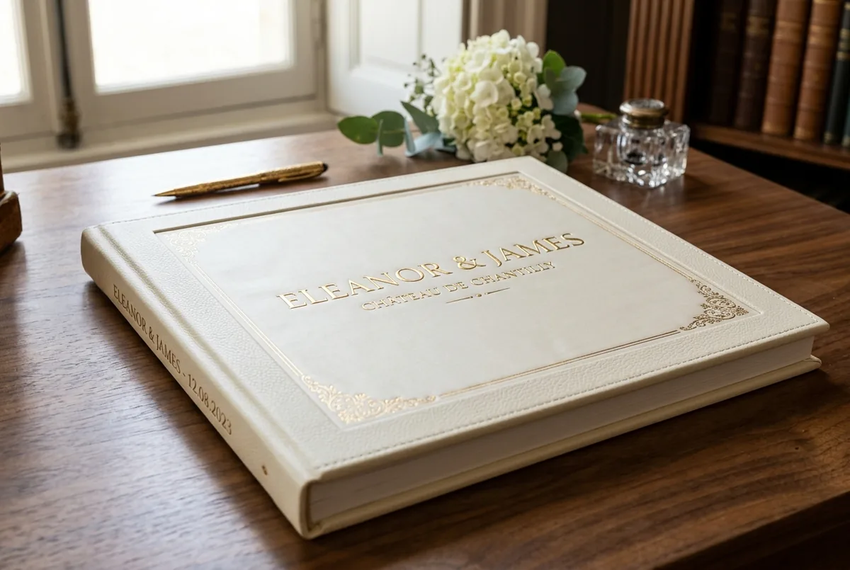 Eleanor & James wedding album spread